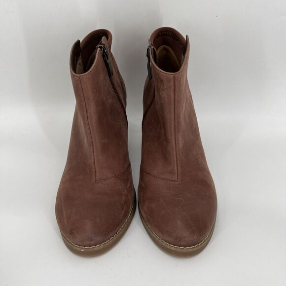 Softwalk Booties Womens 7.5 Brown Side Zip Block Heel - Picture 4 of 8